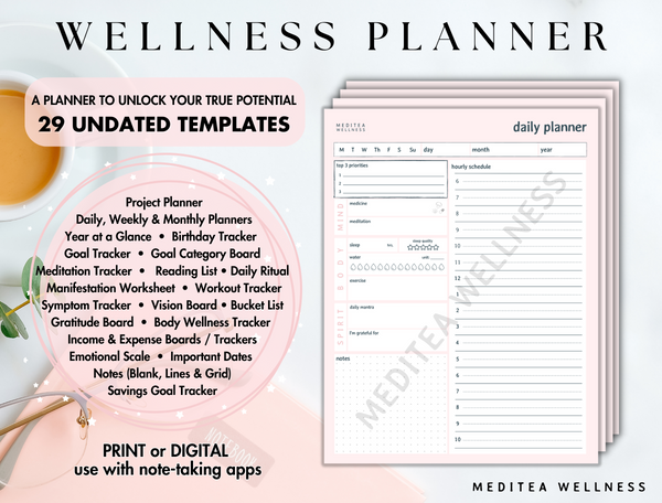 Wellness Planner for a Balanced Life (Digital Download)
