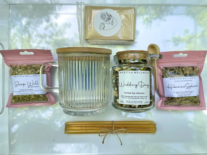 Bridal Gift Box with Gourmet Loose Leaf Tea Blends - MediTea Wellness