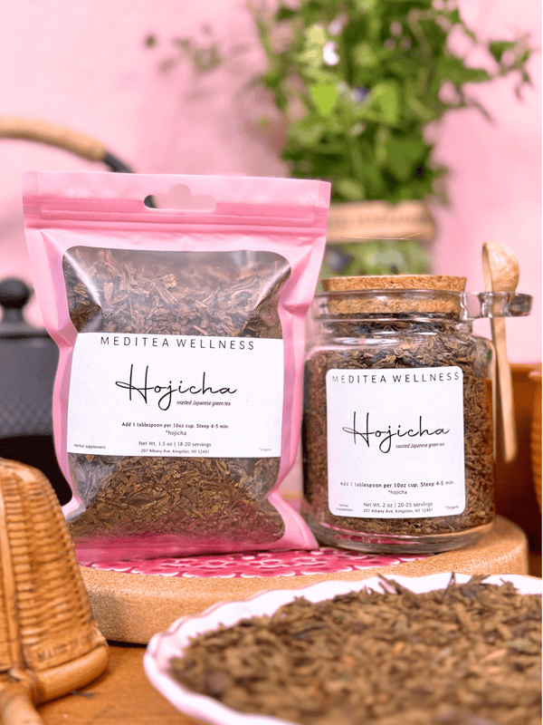 Organic Hojicha Green Tea - Roasted Loose Leaf Japanese Tea - MediTea Wellness