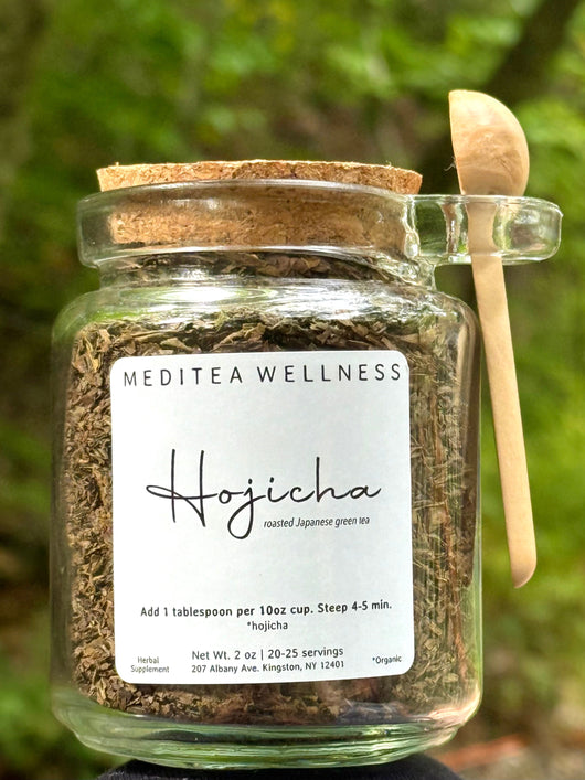 Organic Hojicha Green Tea - Roasted Loose Leaf Japanese Tea - MediTea Wellness