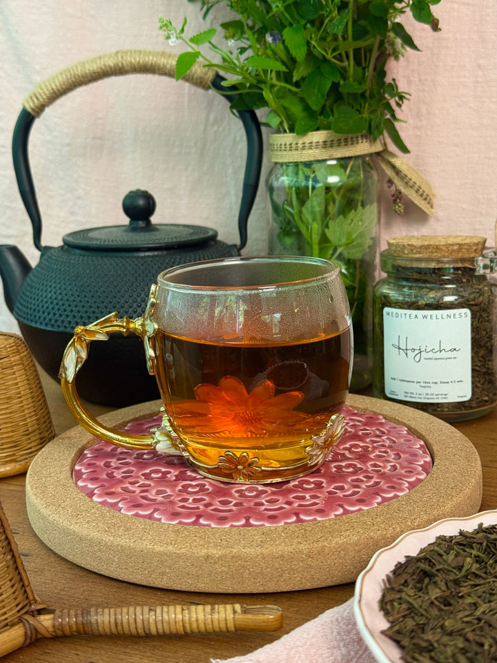 Organic Hojicha Green Tea - Roasted Loose Leaf Japanese Tea - MediTea Wellness