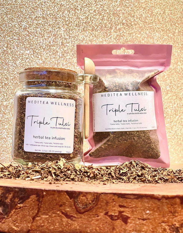 Triple Tulsi Tea for Stress Relief - MediTea Wellness